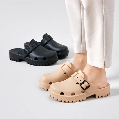 Marvella Damen Plateau-Sandalen mit Schnallenverschluss
