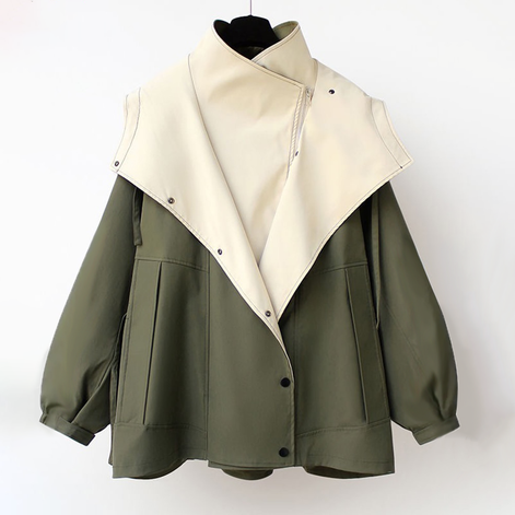 Calviro Trenchcoat mit Kapuze und Knopfverschluss in langer Passform für Alltag und Freizeit