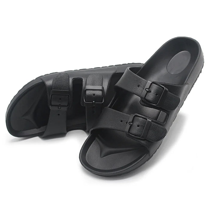 Norvella Unisex Slides mit Schnalle und flachem Design