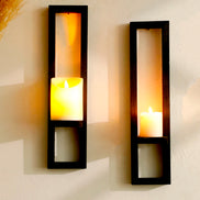 Velvara Wandkerzenhalter aus Holz mit Ablagefläche