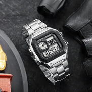 Varston Digitaluhr – Unisex-Modell mit Digitalanzeige und Edelstahlarmband