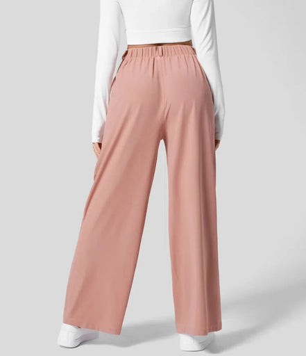 Velmoria Damen Karohose mit weitem Bein und hoher Taille