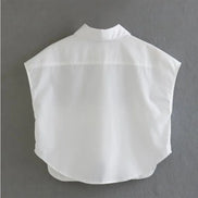 Eloria Damen Cropped Bluse mit Knopfleiste