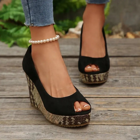 Velmira Damen Keilabsatz Sandalen mit Plateau