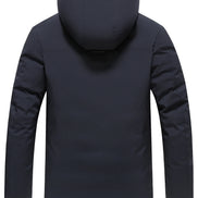 Herren Winterjacke mit abnehmbarer Kapuze und Reißverschluss Norvellan