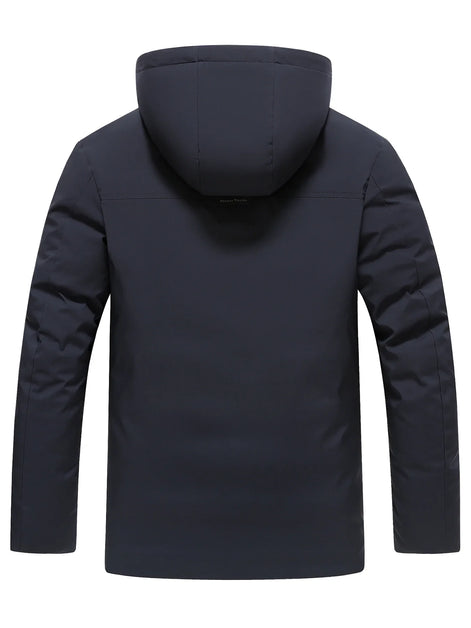 Herren Winterjacke mit abnehmbarer Kapuze und Reißverschluss Norvellan