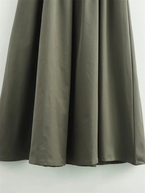Damen Ärmelloses Midikleid mit Plisseefalten und Reißverschluss – Elanora