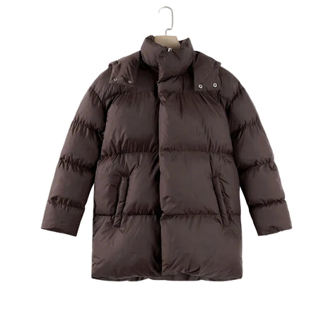 Damen Winterjacke mit abnehmbarer Kapuze und Stehkragen – Norvella