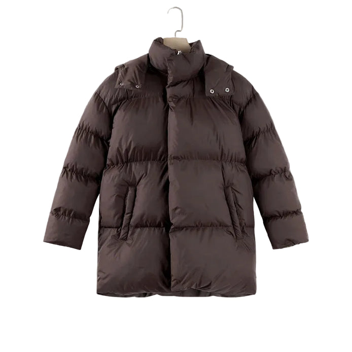 Damen Winterjacke mit abnehmbarer Kapuze und Stehkragen – Norvella