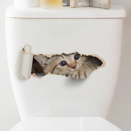 Toiletten-Aufkleber mit Katzenmotiv aus PVC