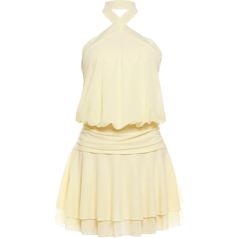 Aurélia Damen Minikleid mit Halterneck und Raffdetails