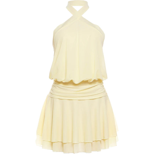 Aurélia Damen Minikleid mit Halterneck und Raffdetails