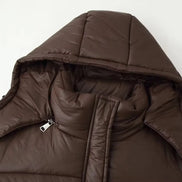 Damen Steppjacke mit Kapuze, Oversized-Passform und Reißverschluss – Quilvara