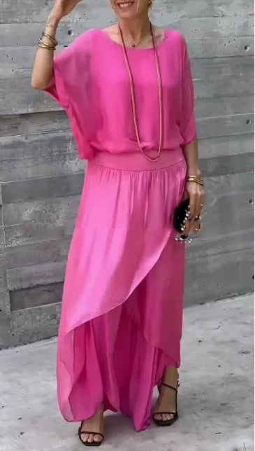 Elarisse Chiffon Zweiteiler mit weitem Bein