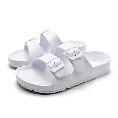 Norvella Unisex Slides mit Schnalle und flachem Design