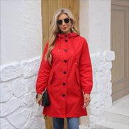 Damen Parka mit Kapuze, Knopfverschluss und langen Ärmeln Varelia