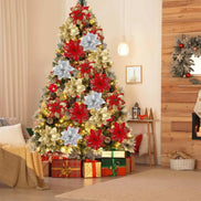 Künstliche Weihnachtsblumen mit Glitzer im 5er-Set – Florenza