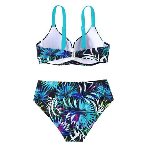 Velanique Damen Bikini Set mit Print und hoher Taille