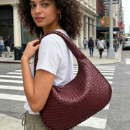 Geflochtene Damen Schultertasche aus Kunstleder – Velmira