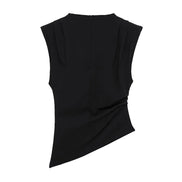 Elara Asymmetrisches Damen Top mit Drapierung