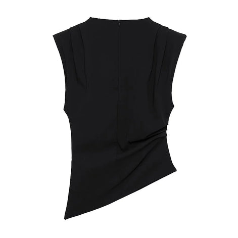 Elara Asymmetrisches Damen Top mit Drapierung