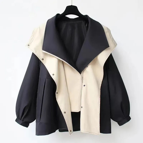 Calviro Trenchcoat mit Kapuze und Knopfverschluss in langer Passform für Alltag und Freizeit