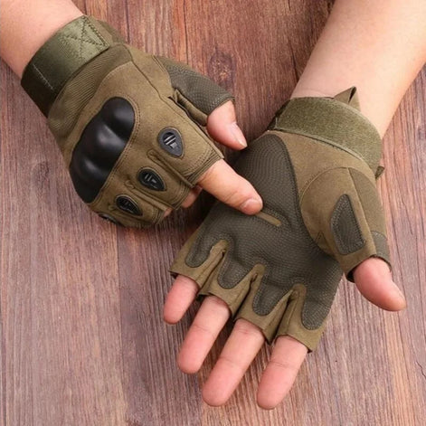 Griprex Half-Finger Sporthandschuhe aus Baumwolle und Synthetikleder