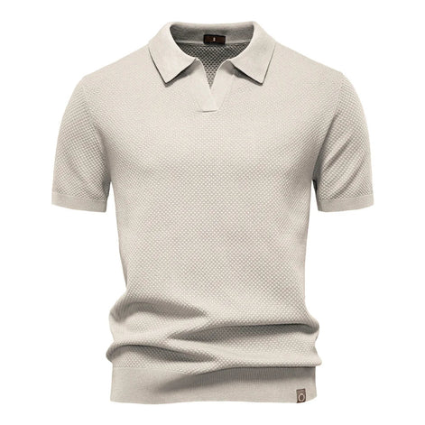Calviro Polo Herren kurzarm Polyester Viskose Kragen mit Knopfleiste einfarbig
