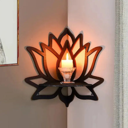 Lotus wandregal für Wandmontage aus Holz