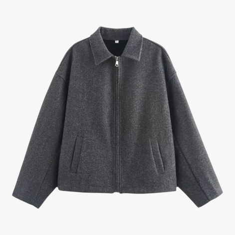Damen Kurzjacke mit Reverskragen und Reißverschluss Varelia