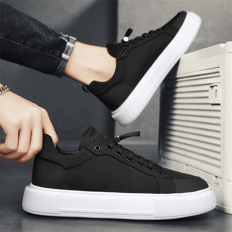 Varento Sneaker mit Schnürung und profilierter Gummisohle – Freizeitschuh mit Textiloberfläch
