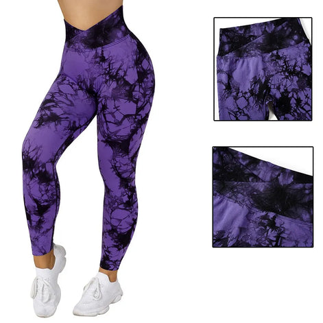 Norevia Damen Leggings mit elastischem Bund und Stretchmaterial