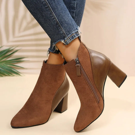 Sophia Damen Stiefelette mit spitzer Form und Blockabsatz