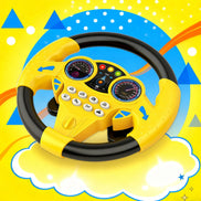 Racello Kinder Lenkrad Spielzeug mit Saugnapfbefestigung und Tachometer