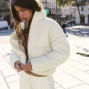Damen Winterjacke mit Strickkragen und wattierter Füllung – Alvessa
