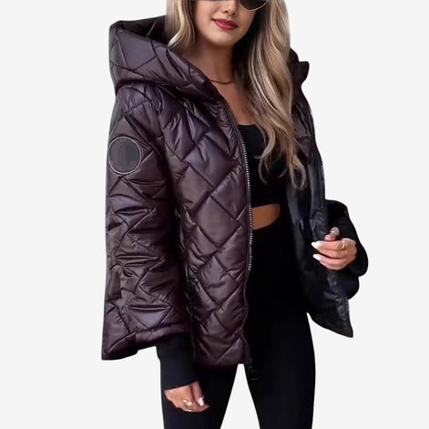 Damen Steppjacke mit Kapuze und Rautensteppung – Varellina