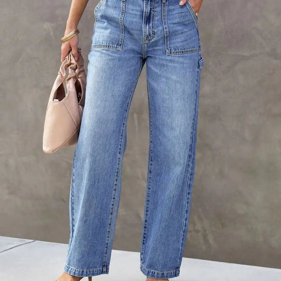 Delmira Straight Leg Jeans Mid Waist