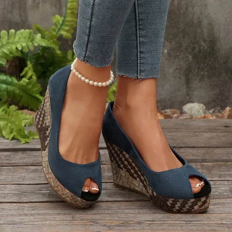 Velmira Damen Keilabsatz Sandalen mit Plateau