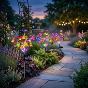 Solar Gartenleuchten mit Schmetterlingen und mehrfarbiger Beleuchtung – Lumivessa
