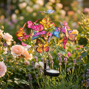 Solar Gartenleuchten mit Schmetterlingen und mehrfarbiger Beleuchtung – Lumivessa