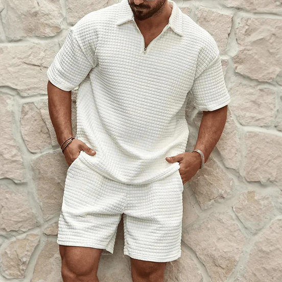 Solviero Herren 2-teiliges Set mit T-Shirt und Shorts