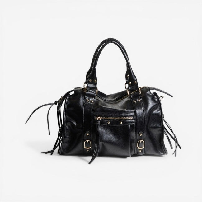 Ravina Schultertasche – Handtasche mit Reißverschluss, Doppelgriffen und verstellbarem Riemen
