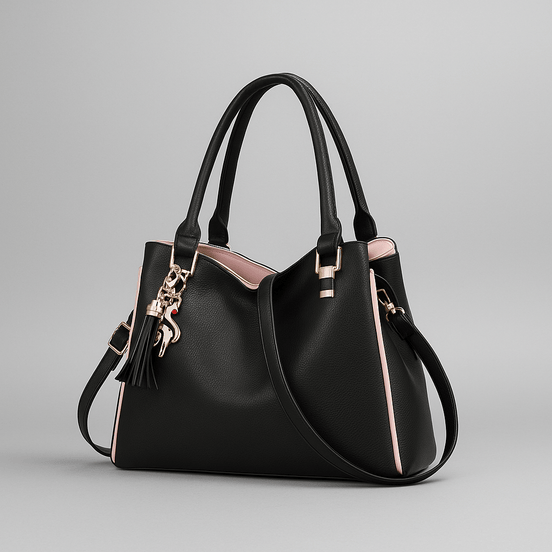 Florena Handtasche – Klassische Tasche mit dekorativen Details und verstellbarem Schulterriemen