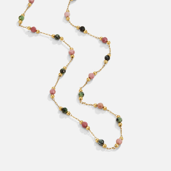 Trivella Damen Halskette mit dreireihigem Design und Perlendetails