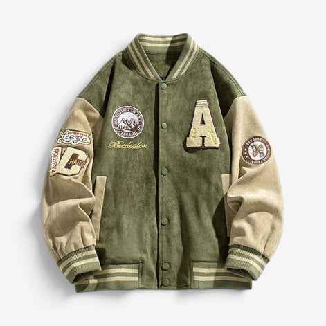 Varellio Herren Bomberjacke mit Knopfverschluss