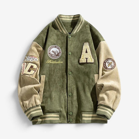 Varellio Herren Bomberjacke mit Knopfverschluss