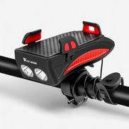VeloCharge Fahrrad Handyhalter mit LED-Licht, Hupe und USB-Aufladung