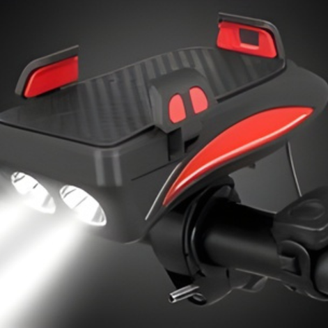 VeloCharge Fahrrad Handyhalter mit LED-Licht, Hupe und USB-Aufladung