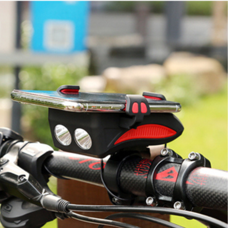 VeloCharge Fahrrad Handyhalter mit LED-Licht, Hupe und USB-Aufladung