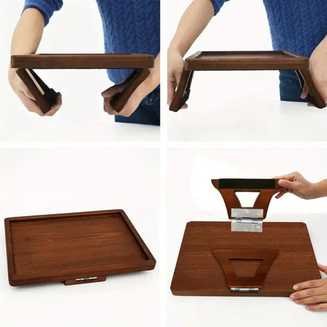 Verstellbarer Bambus-Armlehnen-Tabletttisch für den Wohnbereich